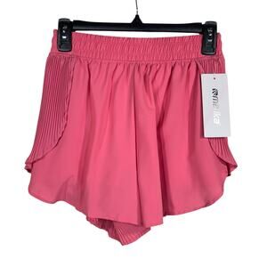 Marika Small Lilian Pleated Shorts Stretch Lined Flyaway Pull-On Pocket Pink New